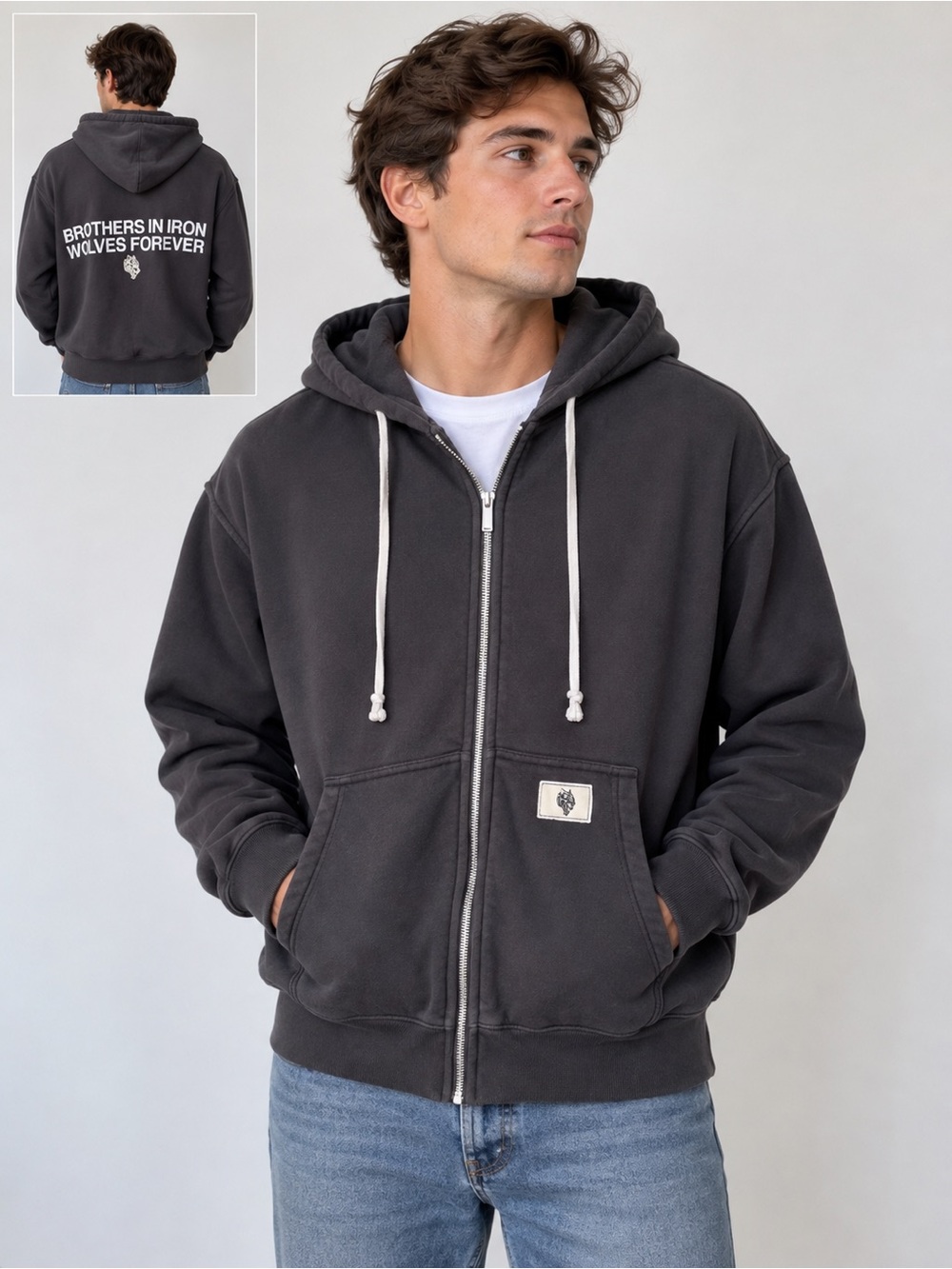 Darc Sport Wolves Forever Hoodie Mens M Charcoal Gray Full Zip Limited 147/1000